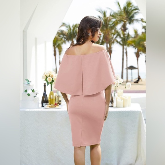 Grace Karin Elegant Pink Off-Shoulder Dress Size Large - Picture 2 of 10